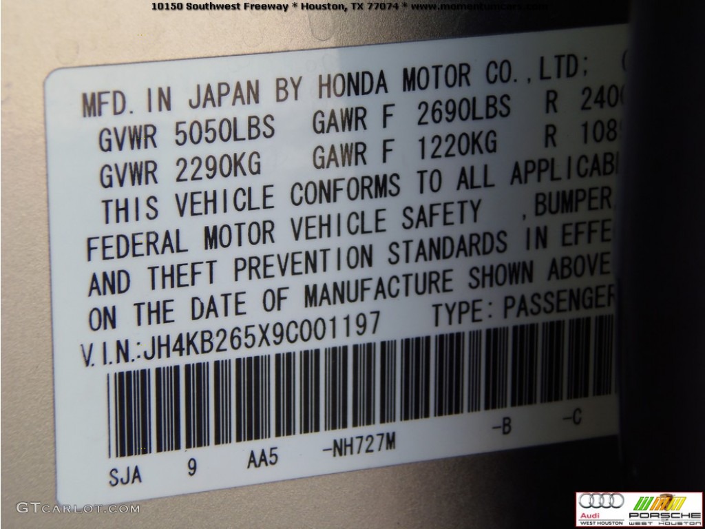 2009 RL 3.7 AWD Sedan - Platinum Frost Metallic / Taupe photo #33