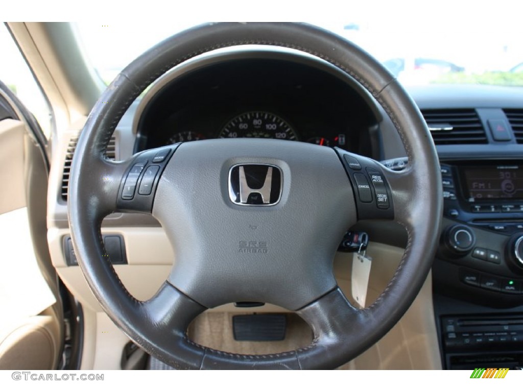 2003 Honda Accord EX-L Sedan Ivory Steering Wheel Photo #76470230