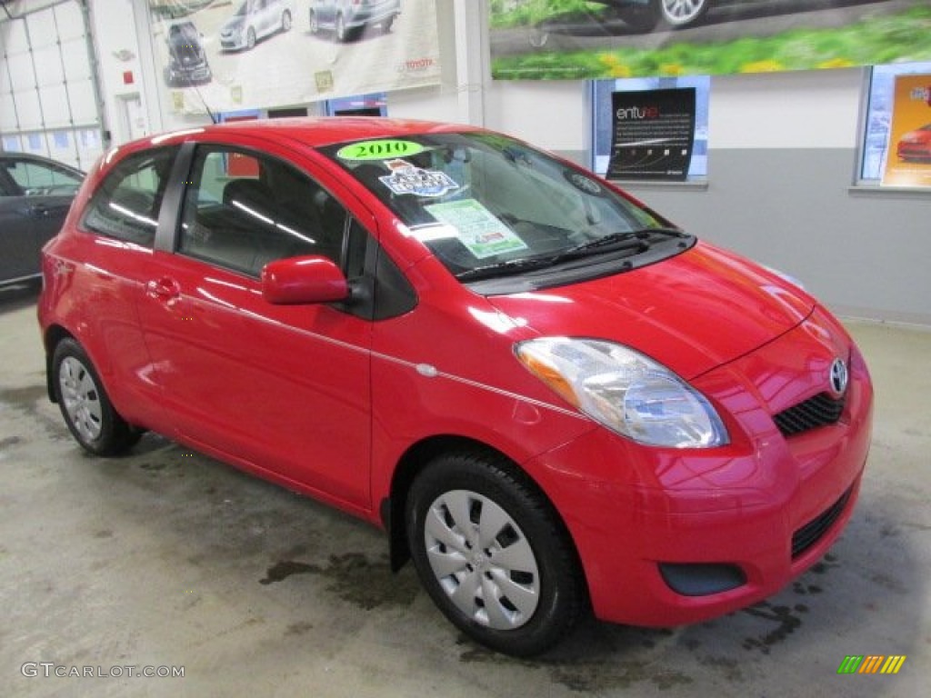Absolutely Red 2010 Toyota Yaris 3 Door Liftback Exterior Photo #76470299