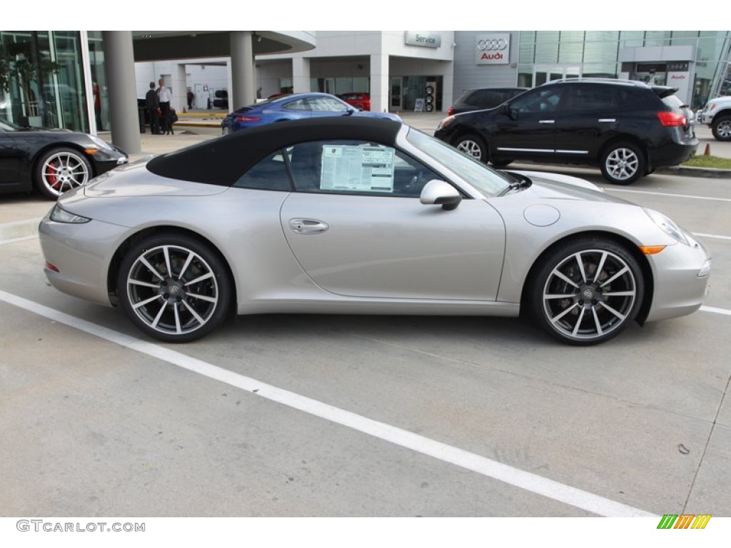 Platinum Silver Metallic 2013 Porsche 911 Carrera Cabriolet Exterior Photo #76470725