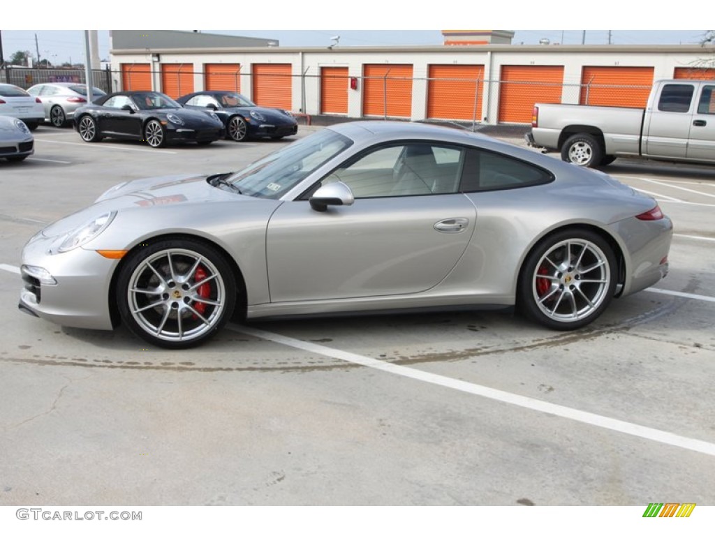 Platinum Silver Metallic 2013 Porsche 911 Carrera 4S Coupe Exterior Photo #76471604