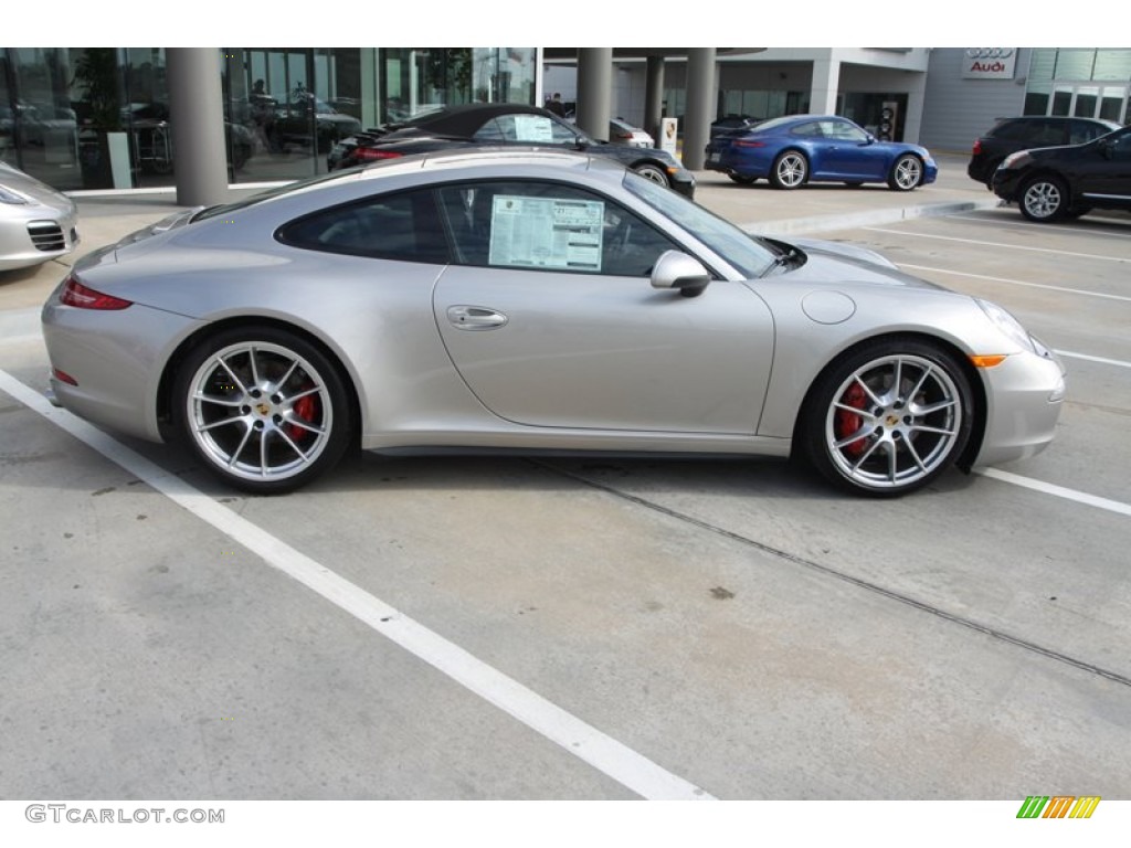 Platinum Silver Metallic 2013 Porsche 911 Carrera 4S Coupe Exterior Photo #76471681
