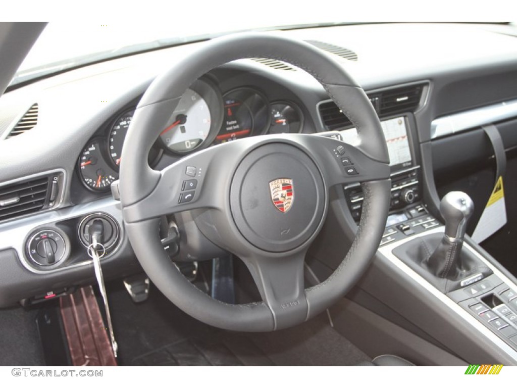 2013 Porsche 911 Carrera 4S Coupe Black Steering Wheel Photo #76471808