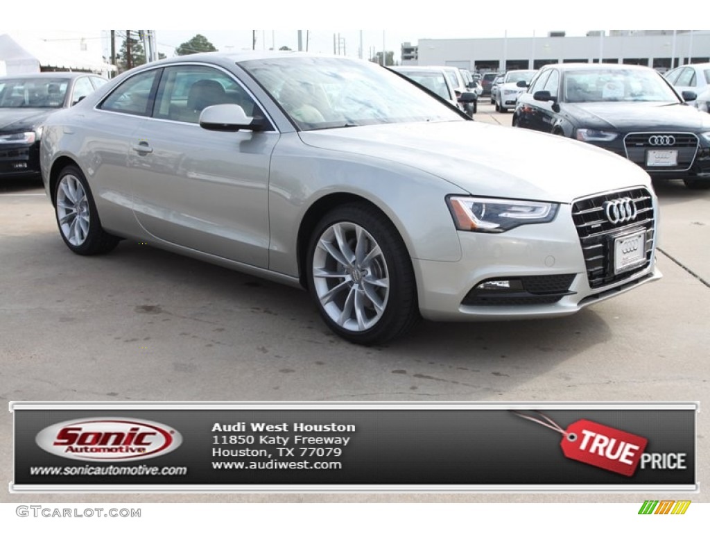 2013 A5 2.0T quattro Coupe - Cuvee Silver Metallic / Velvet Beige photo #1