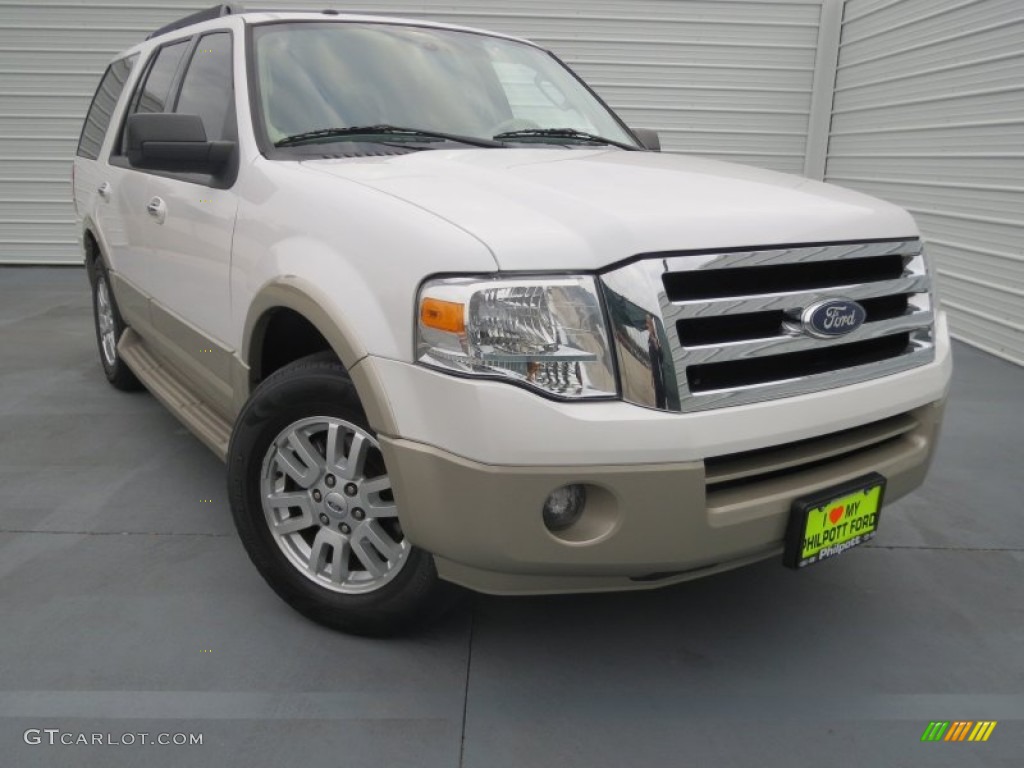 2010 Expedition Eddie Bauer - White Platinum Tri-Coat Metallic / Camel photo #1