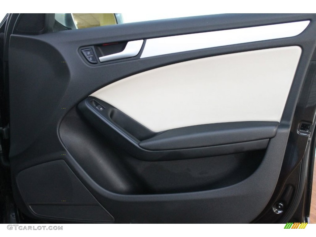 2010 Audi S4 3.0 quattro Sedan Black/Silver Door Panel Photo #76477259