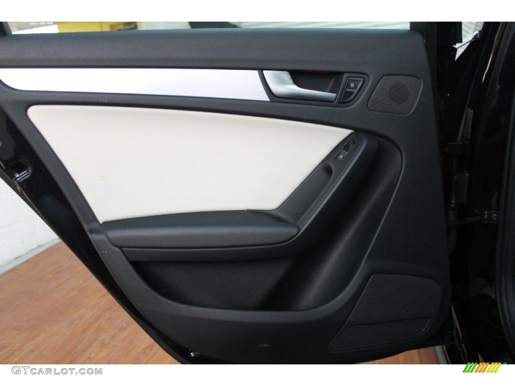 2010 Audi S4 3.0 quattro Sedan Black/Silver Door Panel Photo #76477274