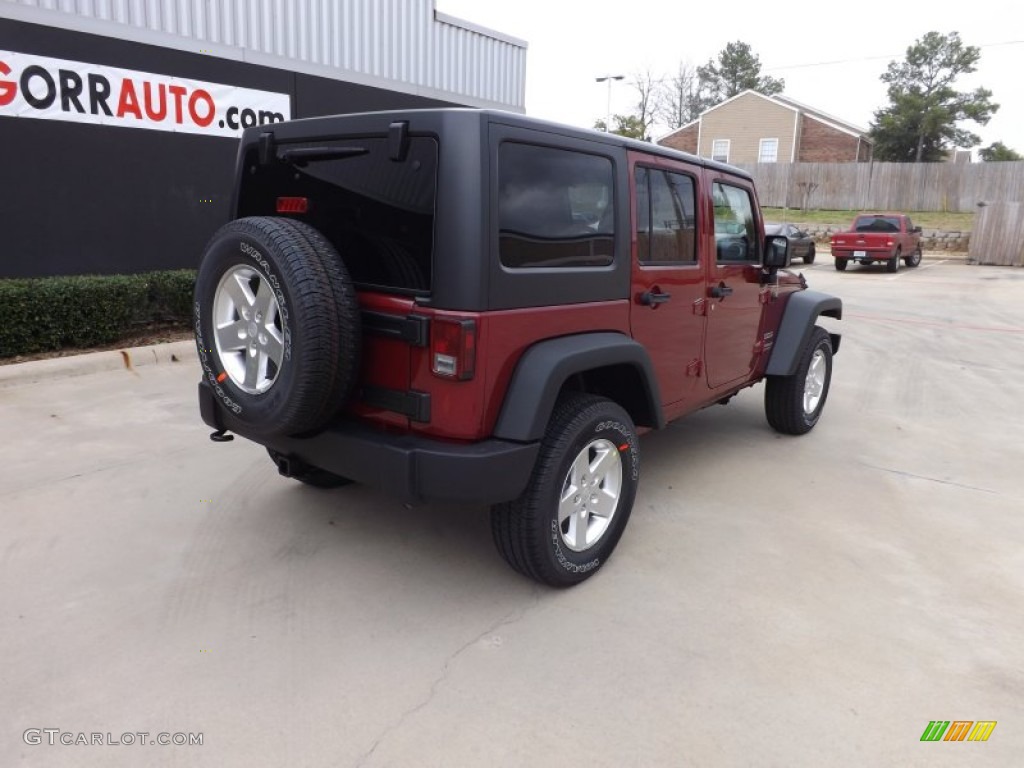 2013 Wrangler Unlimited Sport S 4x4 - Deep Cherry Red Crystal Pearl / Black photo #7