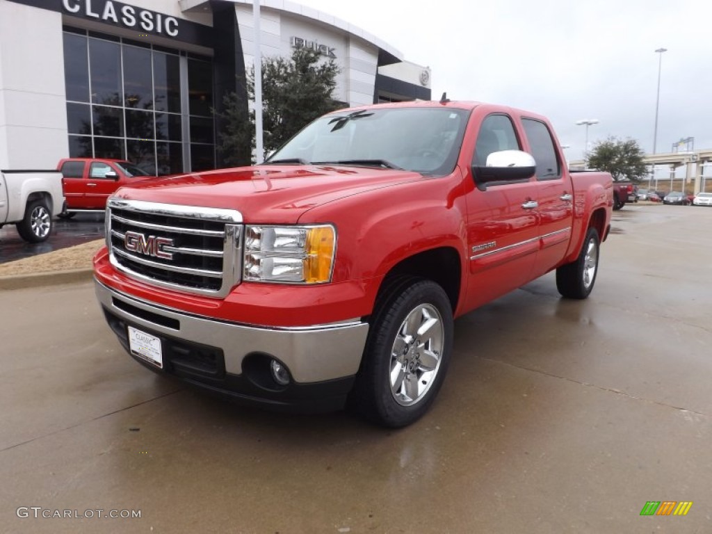 2013 Sierra 1500 SLE Crew Cab - Fire Red / Ebony photo #2