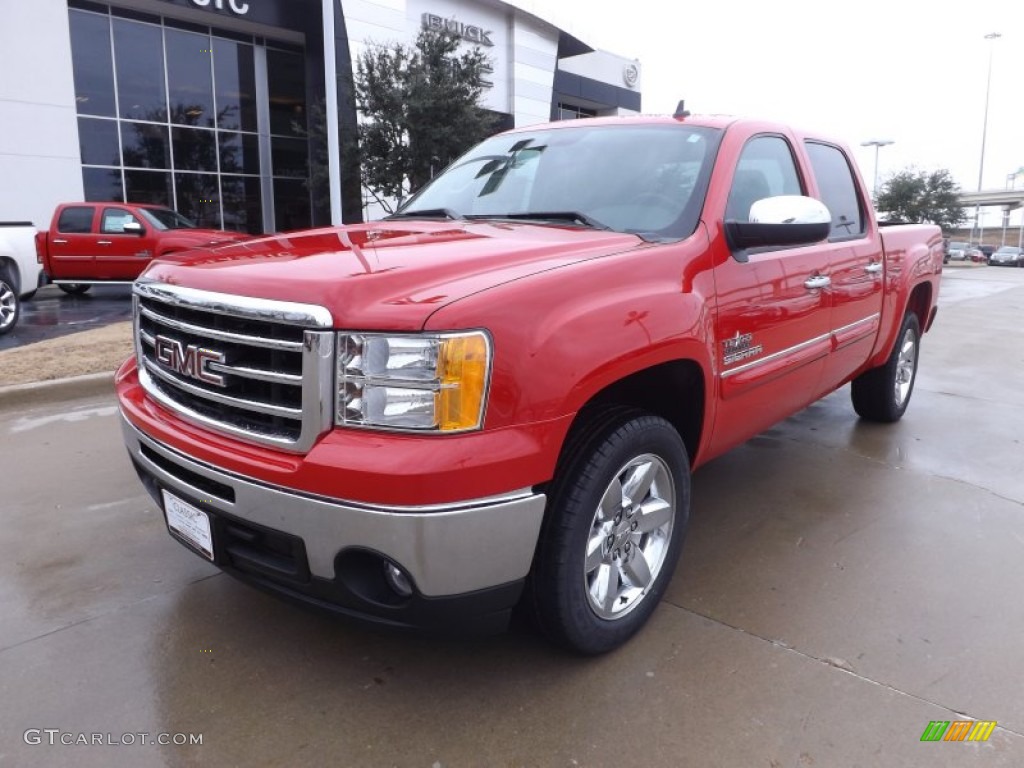 2013 Sierra 1500 SLE Crew Cab - Fire Red / Ebony photo #2