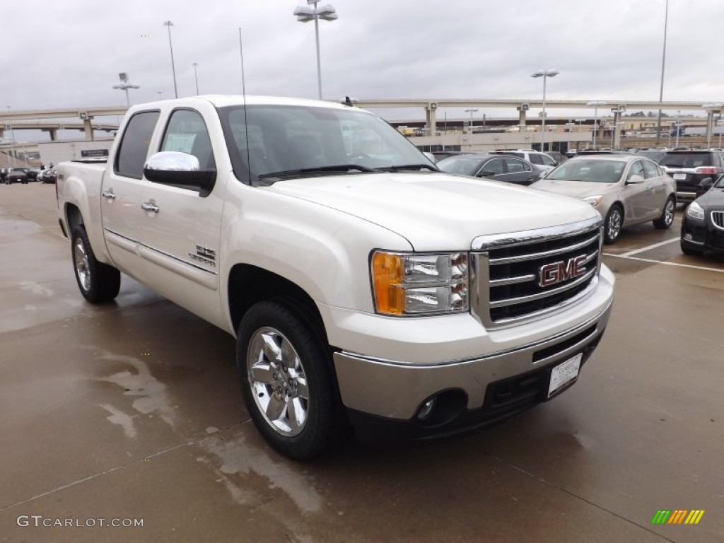 2013 Sierra 1500 SLE Crew Cab 4x4 - White Diamond Tricoat / Ebony photo #1