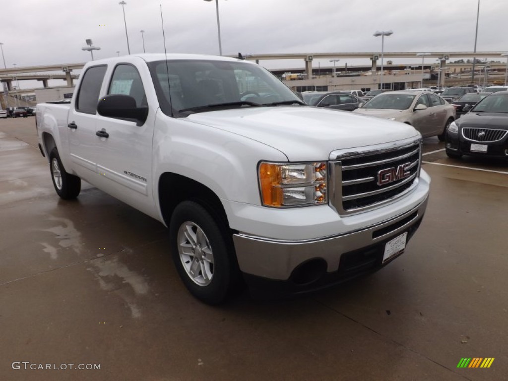 2013 Sierra 1500 SLE Crew Cab - Summit White / Ebony photo #1