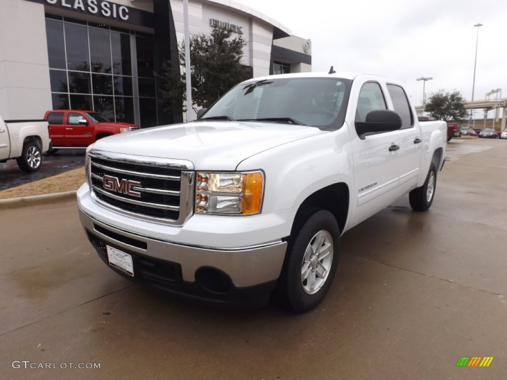 2013 Sierra 1500 SLE Crew Cab - Summit White / Ebony photo #2