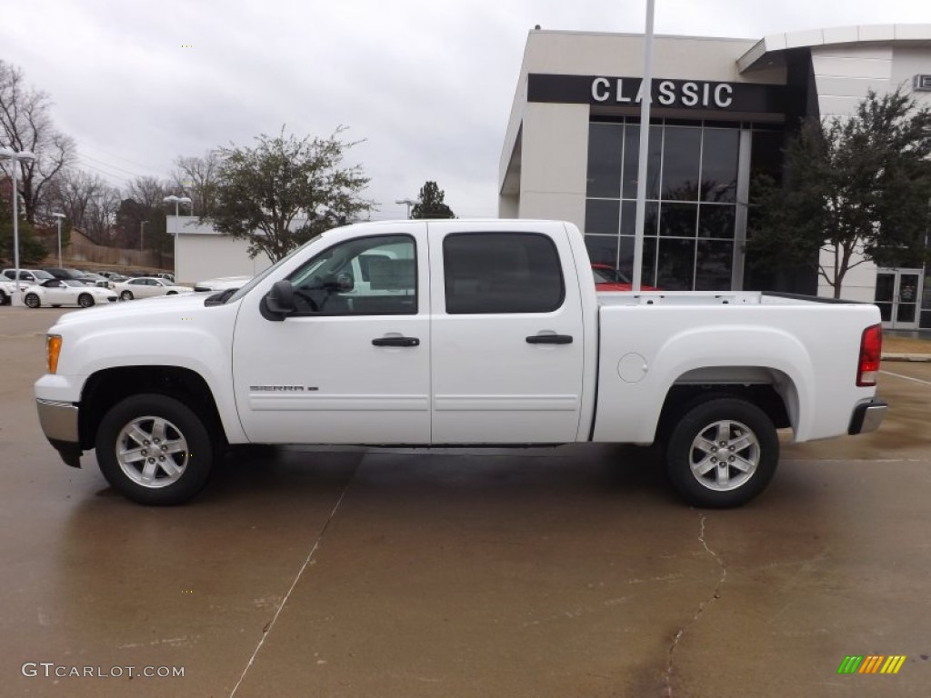 2013 Sierra 1500 SLE Crew Cab - Summit White / Ebony photo #4