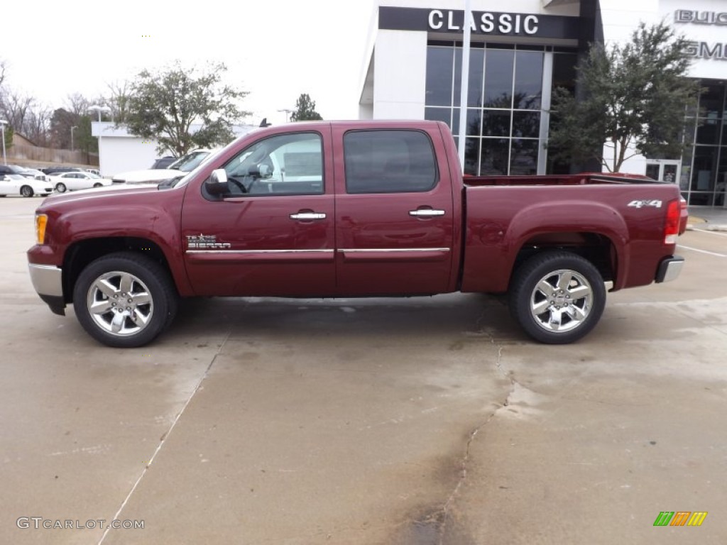 2013 Sierra 1500 SLE Crew Cab 4x4 - Sonoma Red Metallic / Very Dark Cashmere/Light Cashmere photo #4