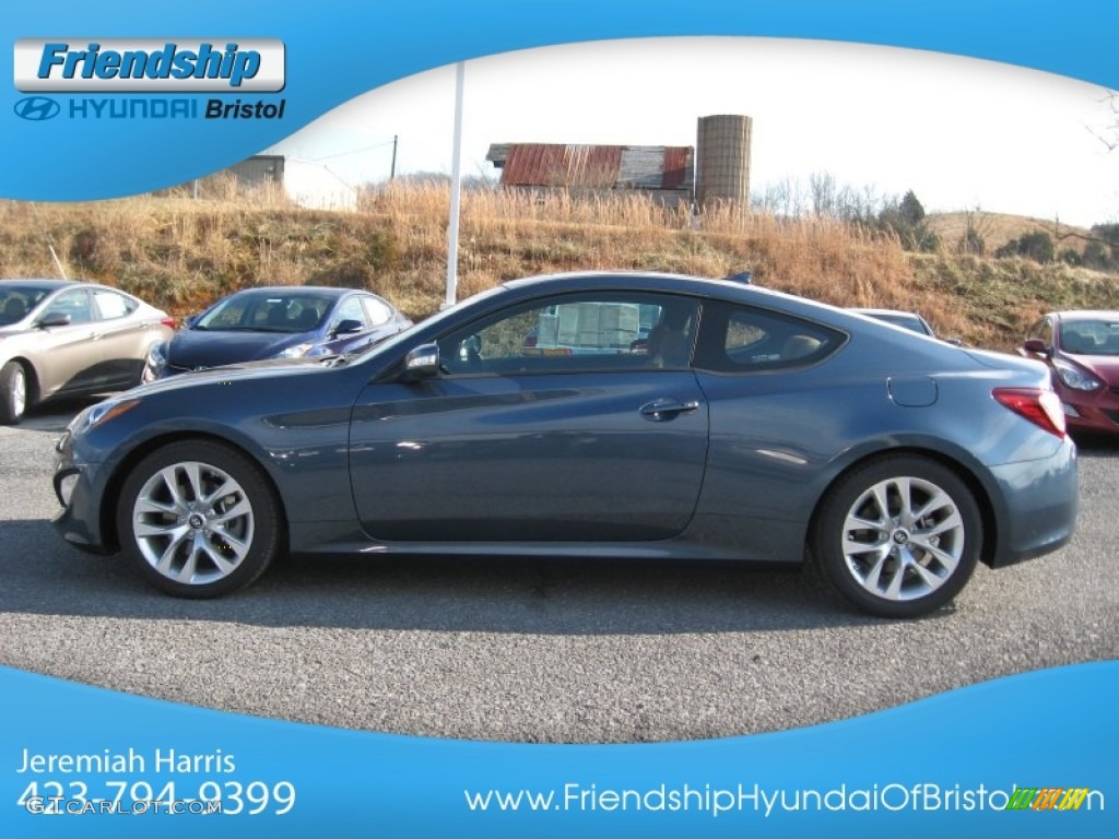 2013 Genesis Coupe 3.8 Grand Touring - Parabolica Blue / Tan Leather photo #2