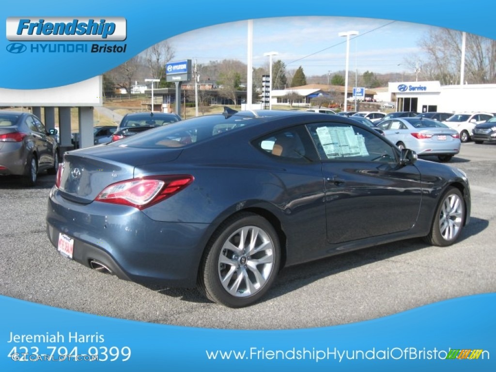 2013 Genesis Coupe 3.8 Grand Touring - Parabolica Blue / Tan Leather photo #7