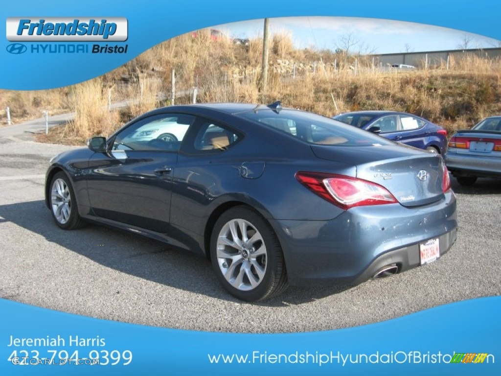 2013 Genesis Coupe 3.8 Grand Touring - Parabolica Blue / Tan Leather photo #9