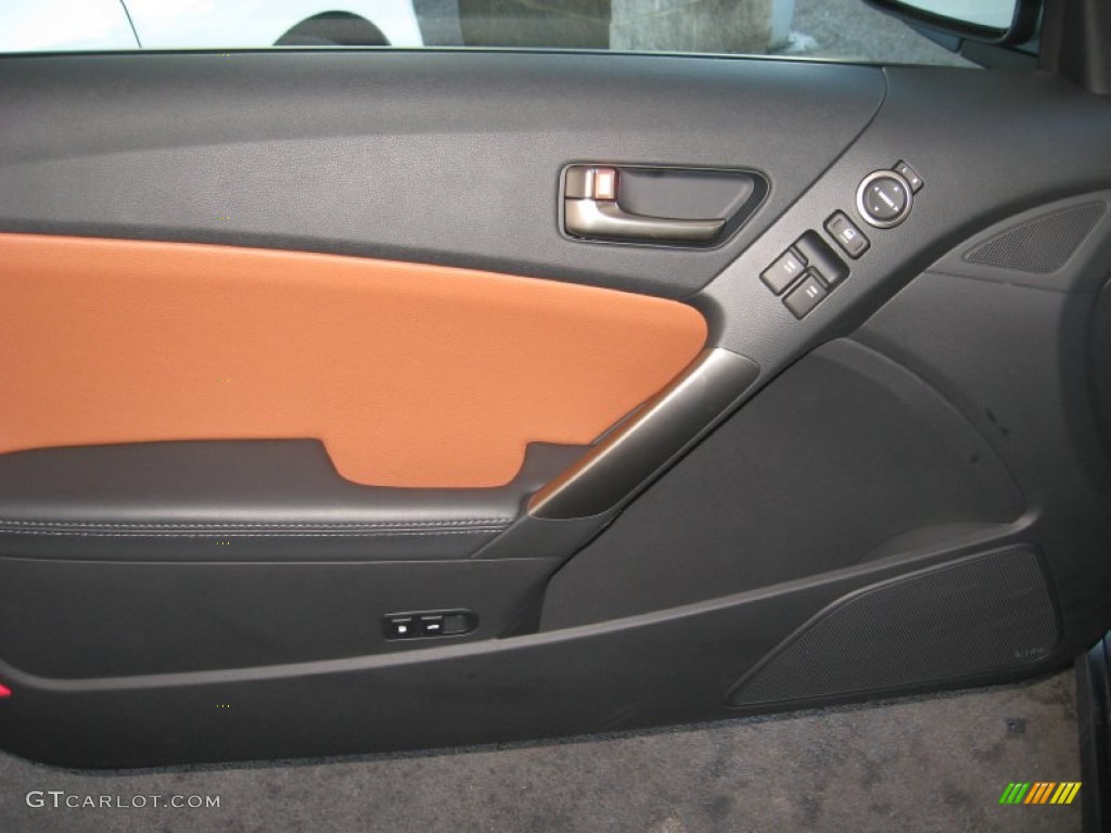 2013 Hyundai Genesis Coupe 3.8 Grand Touring Tan Leather Door Panel Photo #76486533