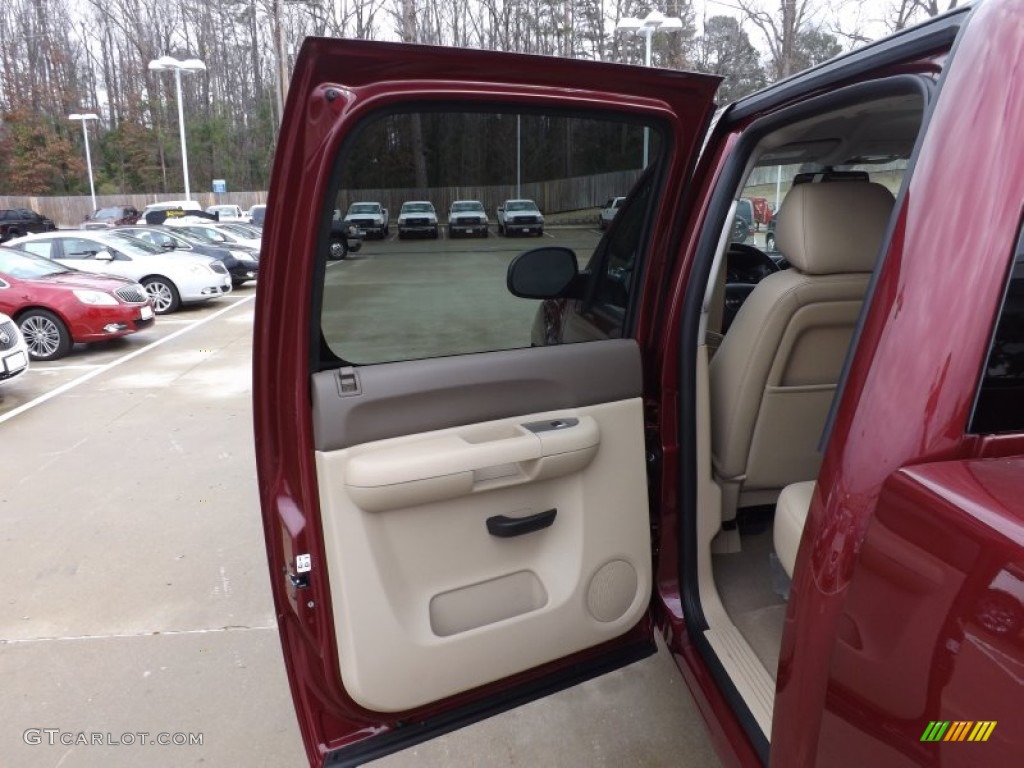 2013 GMC Sierra 1500 SLE Crew Cab 4x4 Very Dark Cashmere/Light Cashmere Door Panel Photo #76486550