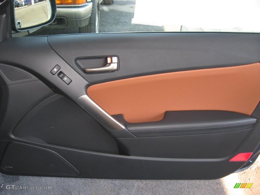 2013 Hyundai Genesis Coupe 3.8 Grand Touring Tan Leather Door Panel Photo #76486596