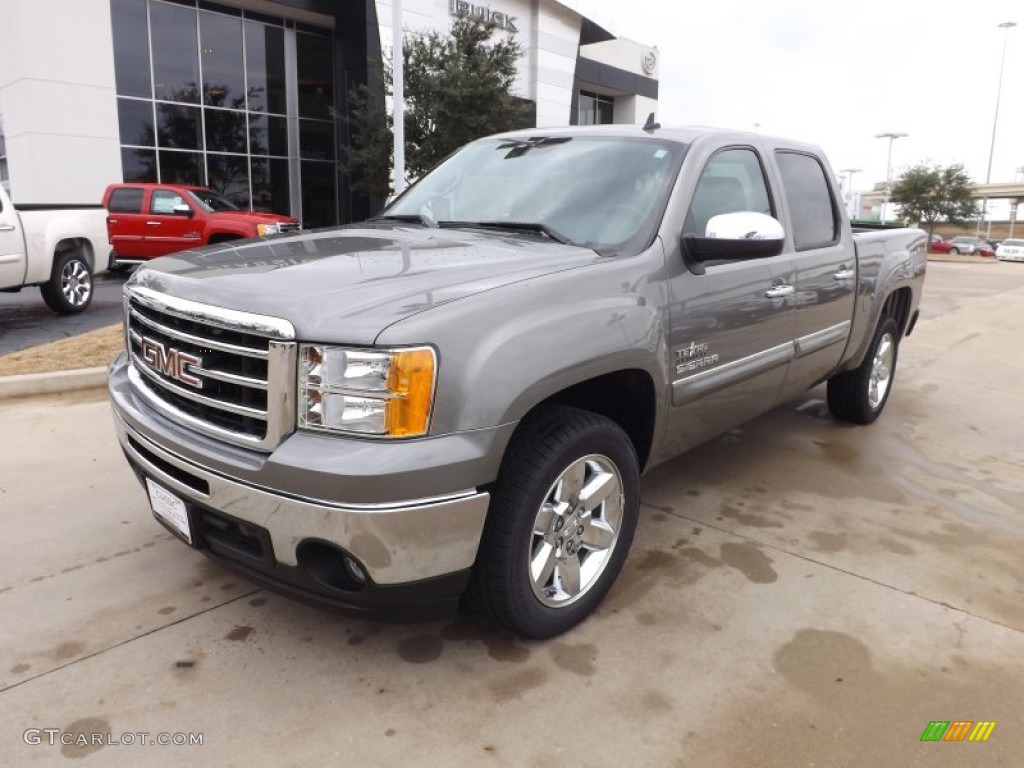 2013 Sierra 1500 SLE Crew Cab - Steel Gray Metallic / Ebony photo #2