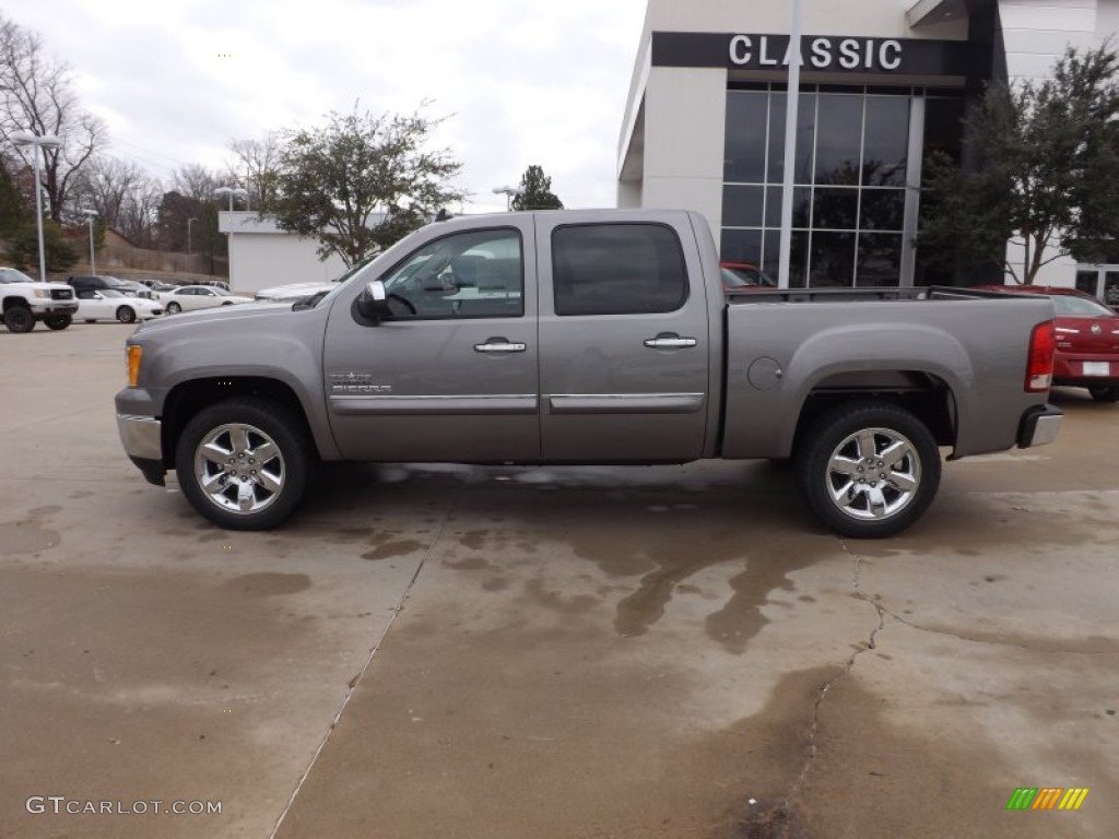 2013 Sierra 1500 SLE Crew Cab - Steel Gray Metallic / Ebony photo #4