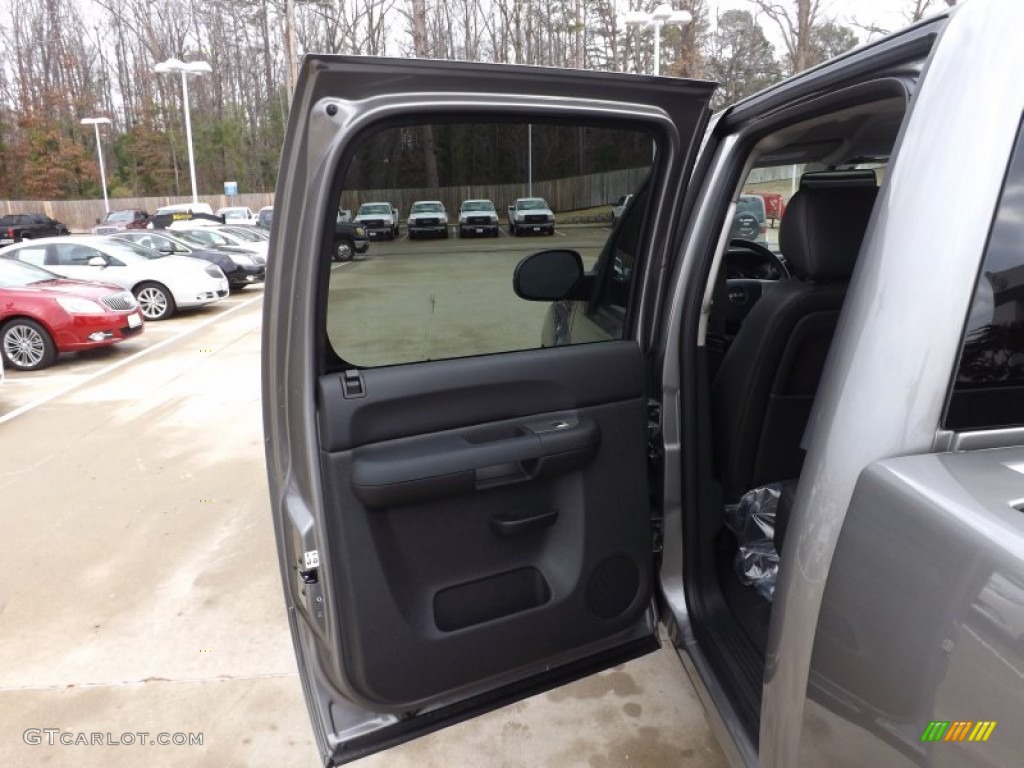 2013 Sierra 1500 SLE Crew Cab - Steel Gray Metallic / Ebony photo #35