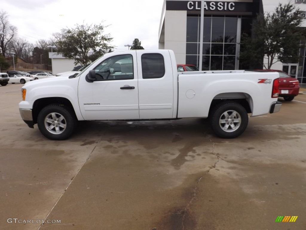 2013 Sierra 1500 SLE Extended Cab 4x4 - Summit White / Ebony photo #4