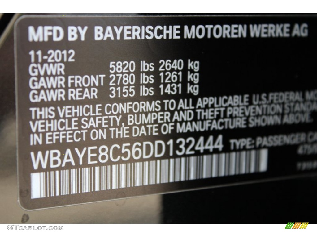 2013 7 Series 750Li Sedan - Black Sapphire Metallic / Black photo #24