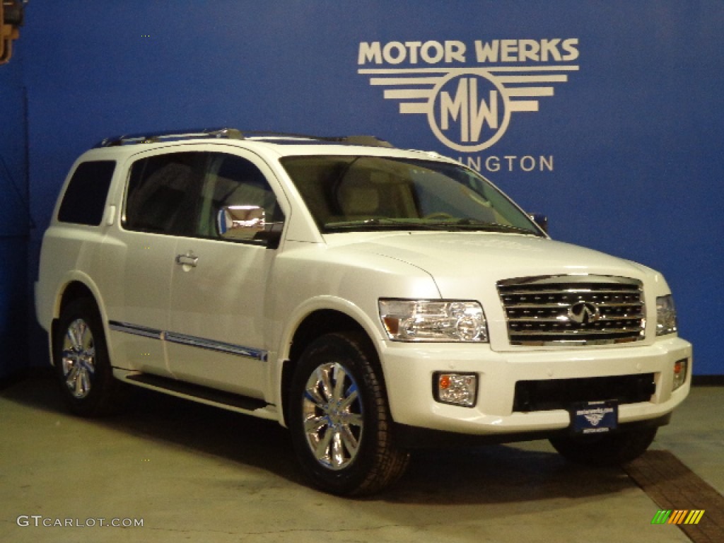 2010 QX 56 4WD - Tuscan White Pearl / Wheat photo #1