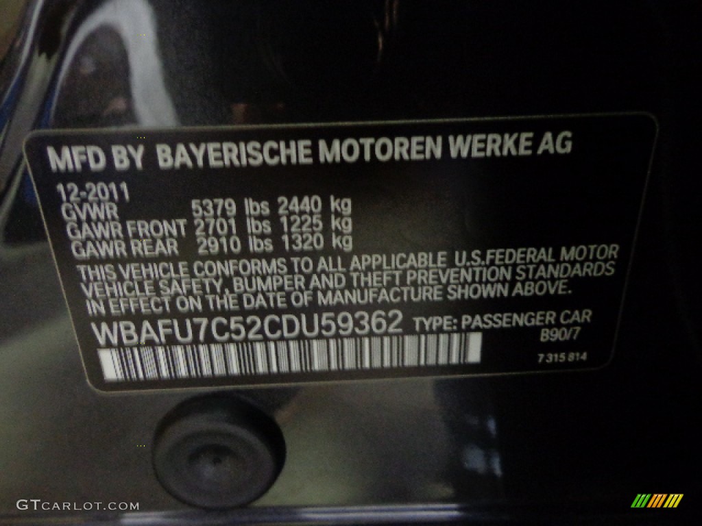 2012 5 Series 535i xDrive Sedan - Dark Graphite Metallic II / Venetian Beige photo #17