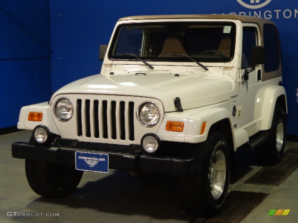 2000 Wrangler Sahara 4x4 - Stone White / Camel photo #4