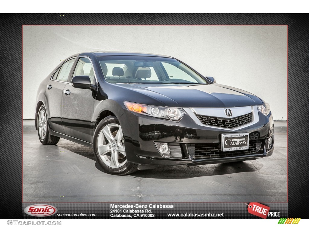 2010 TSX Sedan - Crystal Black Pearl / Parchment photo #1