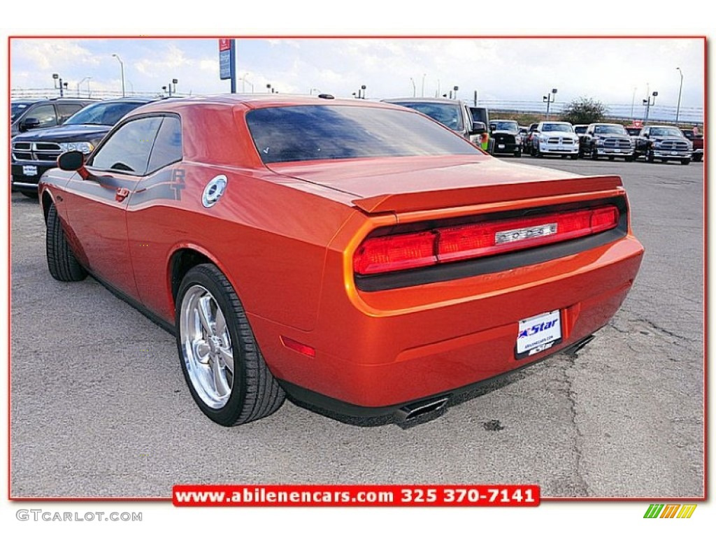 2011 Challenger R/T Classic - Toxic Orange Pearl / Dark Slate Gray photo #5