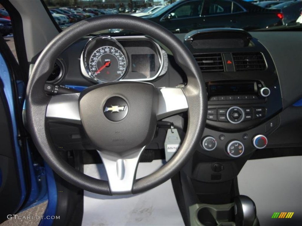 2013 Chevrolet Spark LS Silver/Blue Steering Wheel Photo #76502551