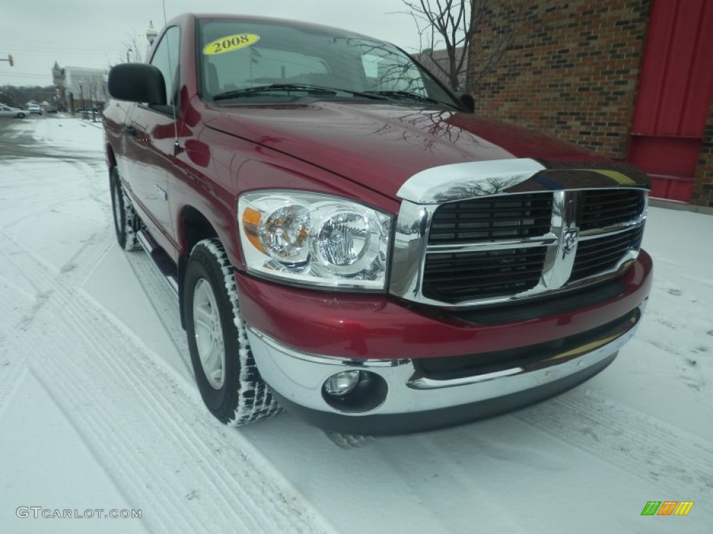 2008 Ram 1500 SLT Regular Cab - Inferno Red Crystal Pearl / Medium Slate Gray photo #1