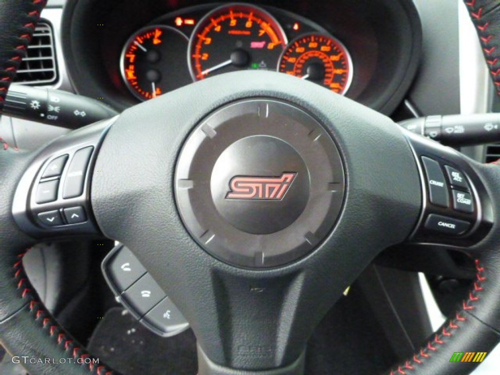 2013 Subaru Impreza WRX STi 4 Door STi Black Alcantara/Carbon Black Steering Wheel Photo #76503083