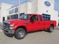 Red 2009 Ford F250 Super Duty XLT SuperCab 4x4