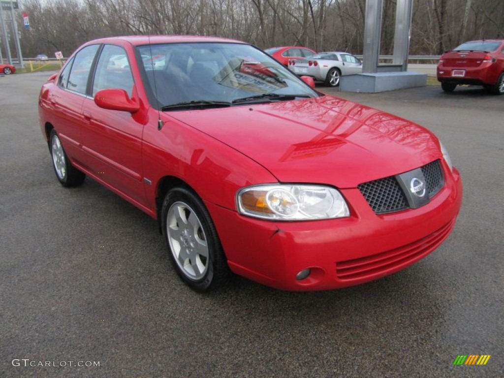 2005 Sentra 1.8 S Special Edition - Inferno Red / Charcoal photo #8