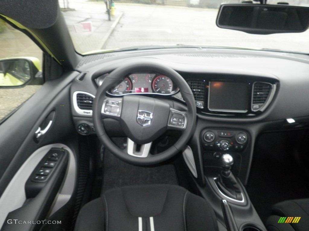 2013 Dodge Dart Rallye Black/Light Diesel Gray Dashboard Photo #76506401