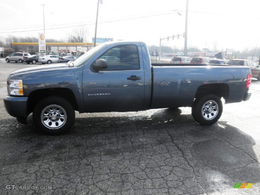 2011 Silverado 1500 LS Regular Cab - Blue Granite Metallic / Dark Titanium photo #4