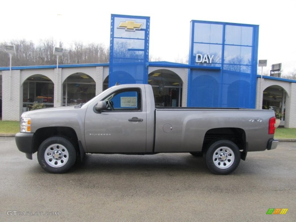 2013 Silverado 1500 Work Truck Regular Cab 4x4 - Graystone Metallic / Dark Titanium photo #2