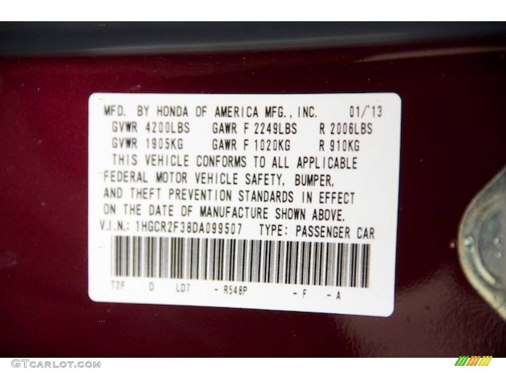 2013 Accord LX Sedan - Basque Red Pearl II / Ivory photo #18