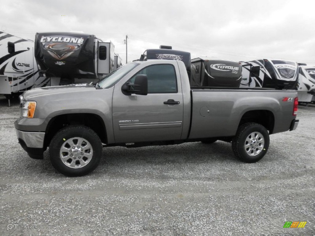 Steel Gray Metallic 2013 GMC Sierra 2500HD SLE Regular Cab 4x4 Exterior Photo #76512656