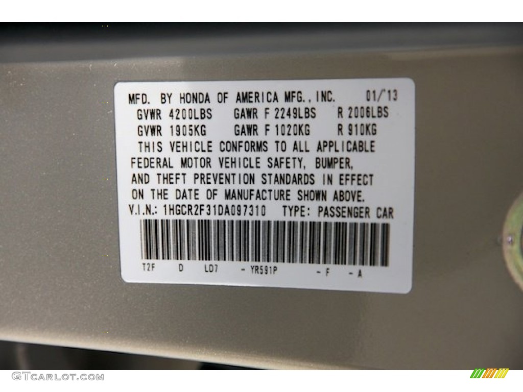 2013 Honda Accord LX Sedan Parts Photos