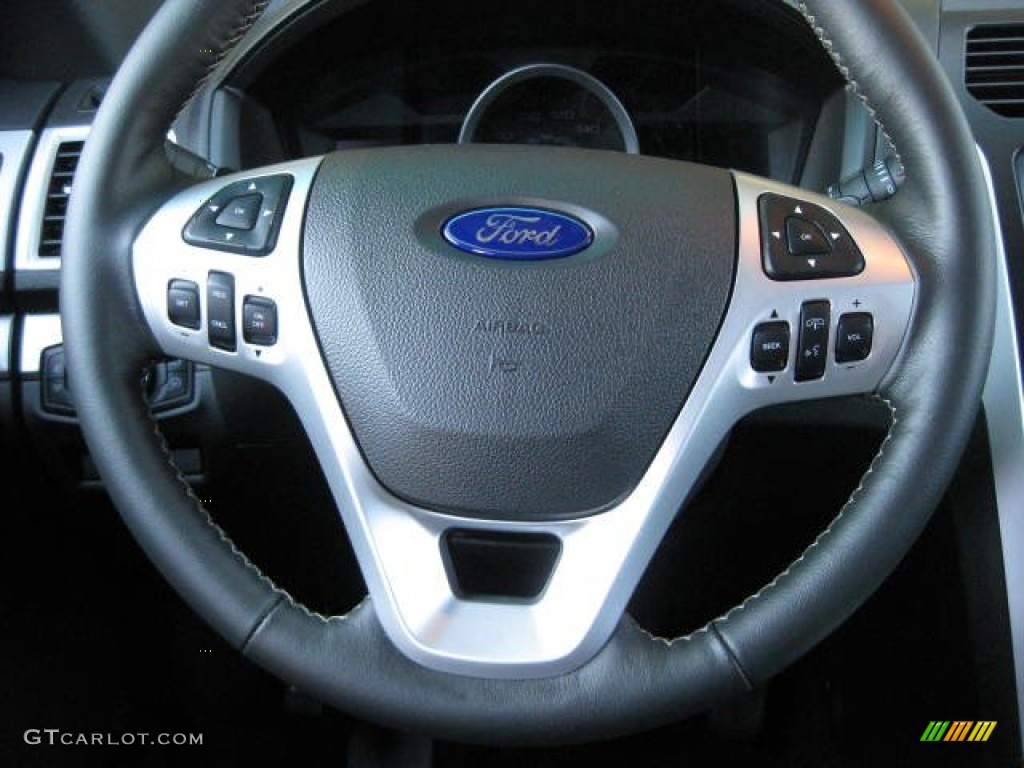 2013 Ford Explorer Sport 4WD Charcoal Black Steering Wheel Photo #76513181