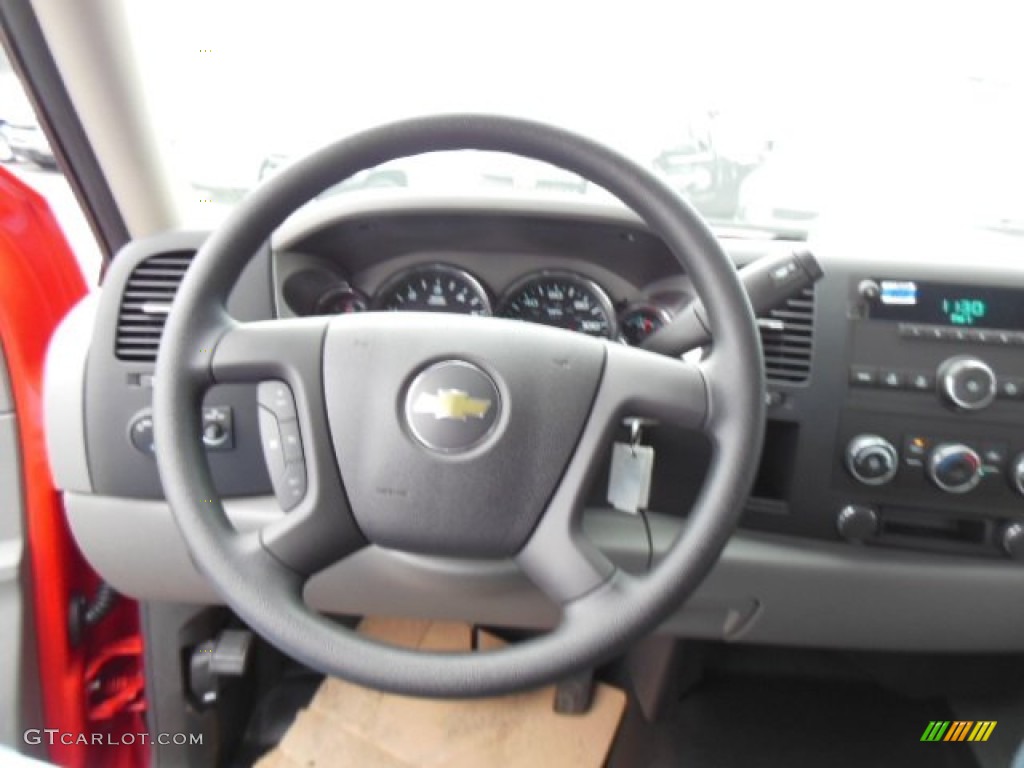 2013 Chevrolet Silverado 3500HD WT Regular Cab Stake Truck Dark Titanium Steering Wheel Photo #76513940