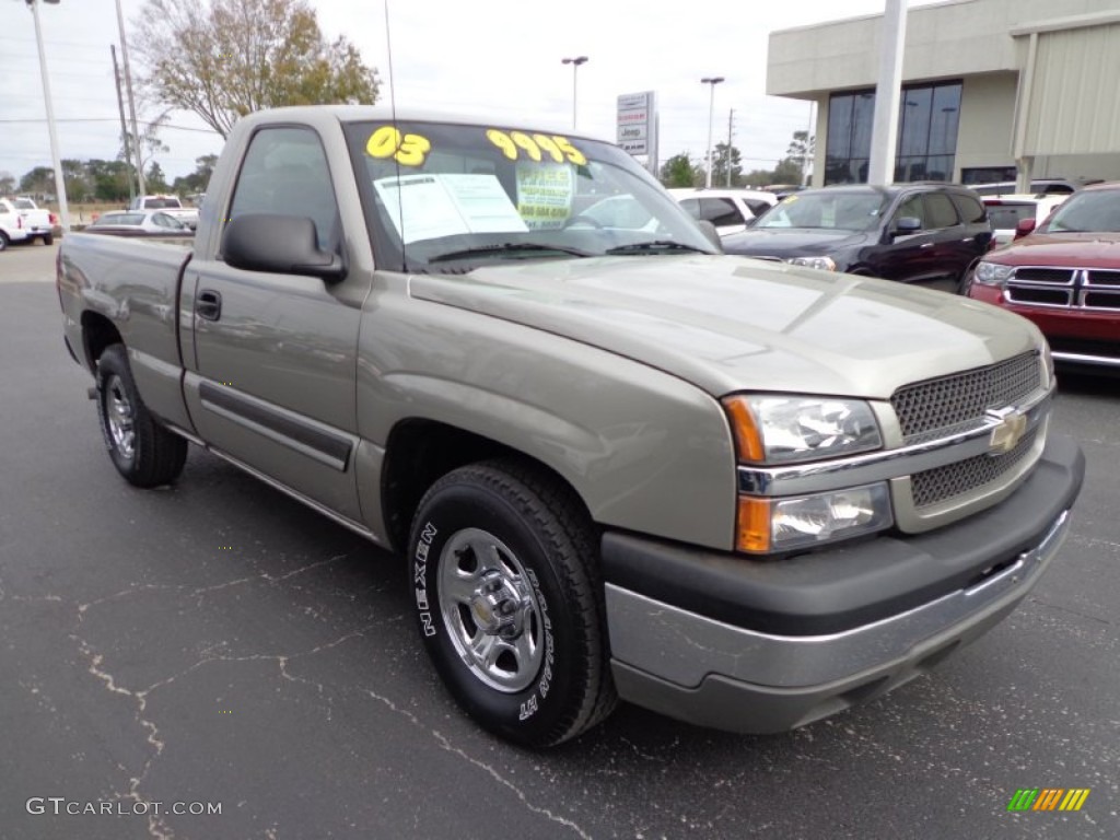 2003 Silverado 1500 Regular Cab - Light Pewter Metallic / Dark Charcoal photo #9