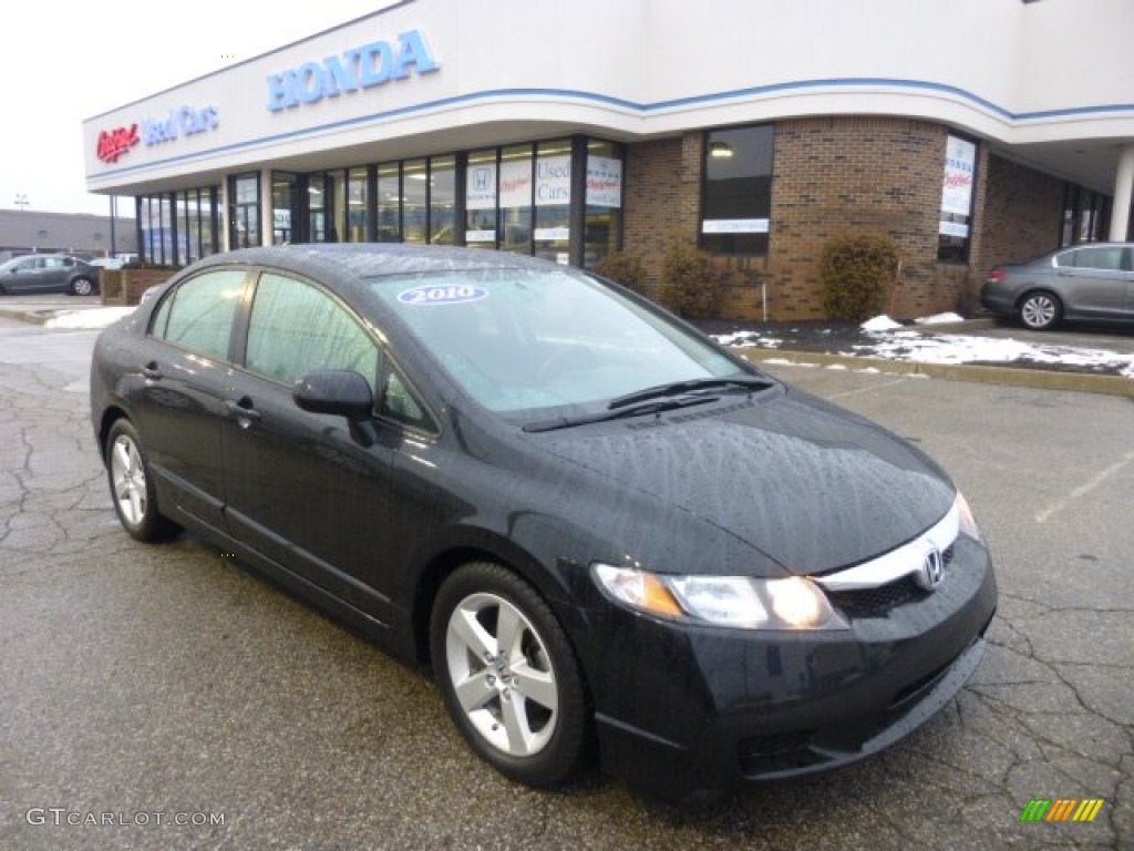 2010 Civic LX-S Sedan - Crystal Black Pearl / Black photo #1